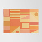 Mid Century Modern Modtastic Geometric Abstract Pattern Tangerine Orange Yellow Rug Gallery Image 2
