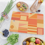 Mid Century Modern Modtastic Geometric Abstract Pattern Tangerine Orange Yellow Cutting Board Gallery Image 2