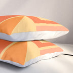 Mid Century Modern Modtastic Geometric Abstract Pattern Tangerine Orange Yellow Pillow Sham Gallery Image 3