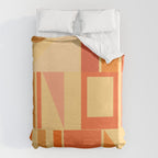 Mid Century Modern Modtastic Geometric Abstract Pattern Tangerine Orange Yellow Duvet Cover Gallery Image 6