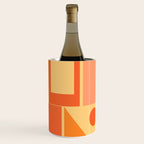 Mid Century Modern Modtastic Geometric Abstract Pattern Tangerine Orange Yellow Wine Chiller Gallery Image 3