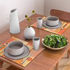 Mid Century Modern Modtastic Geometric Abstract Pattern Tangerine Orange Yellow Placemat Gallery Image 2