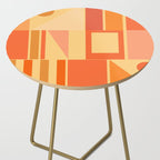 Mid Century Modern Modtastic Geometric Abstract Pattern Tangerine Orange Yellow Side Table Gallery Image 2