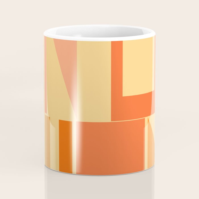 Mid Century Modern Modtastic Geometric Abstract Pattern Tangerine Orange Yellow Coffee Mug Gallery Image 4