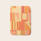 Mid Century Modern Modtastic Geometric Abstract Pattern Tangerine Orange Yellow Bath Mat Gallery Image 1