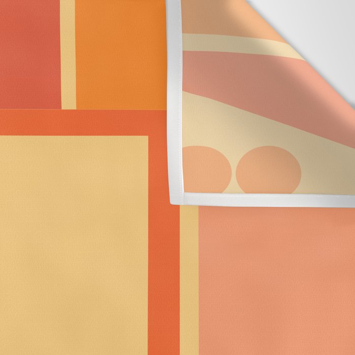Mid Century Modern Modtastic Geometric Abstract Pattern Tangerine Orange Yellow Wall Tapestry Gallery Image 3