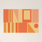 Mid Century Modern Modtastic Geometric Abstract Pattern Tangerine Orange Yellow Welcome Mat Gallery Image 1