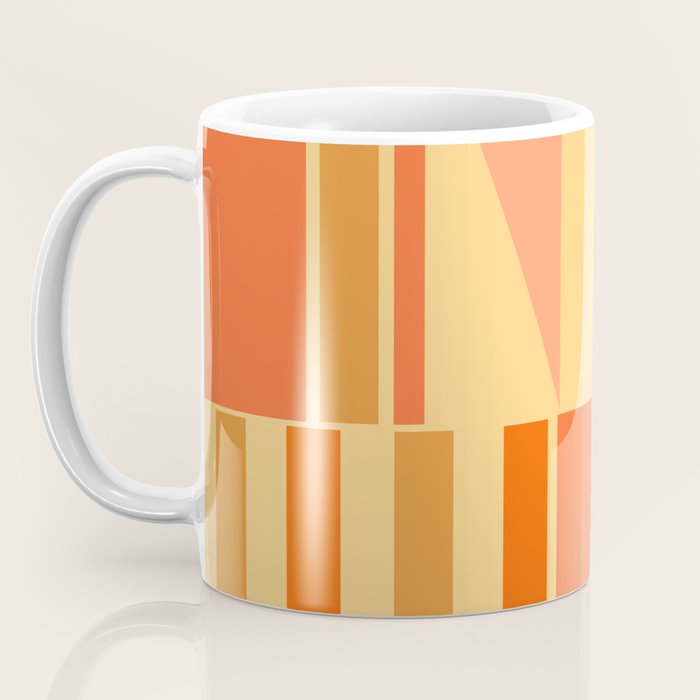 Mid Century Modern Modtastic Geometric Abstract Pattern Tangerine Orange Yellow Coffee Mug Gallery Image 3