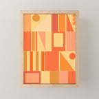 Mid Century Modern Modtastic Geometric Abstract Pattern Tangerine Orange Yellow Mini Art Print Gallery Image 1