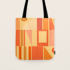 Mid Century Modern Modtastic Geometric Abstract Pattern Tangerine Orange Yellow Tote Bag Gallery Image 1