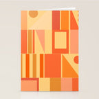 Mid Century Modern Modtastic Geometric Abstract Pattern Tangerine Orange Yellow Stationery Card Gallery Image 2