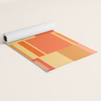 Mid Century Modern Modtastic Geometric Abstract Pattern Tangerine Orange Yellow Yoga Mat Gallery Image 2