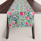 Popping Peonies - Green Table Runner Gallery Image 1
