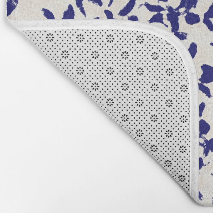 Mediterranean blue handmade floral Bath Mat Gallery Image 2