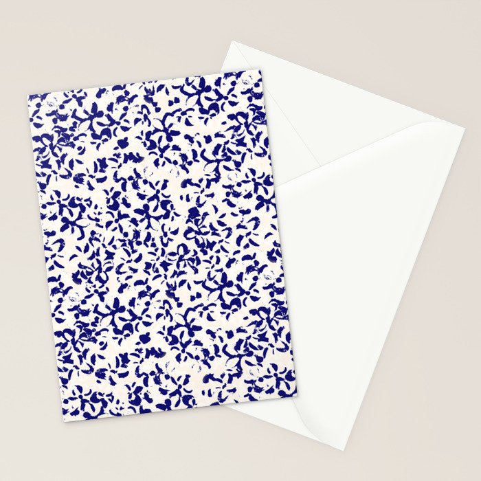Mediterranean blue handmade floral Stationery Card Gallery Image 2