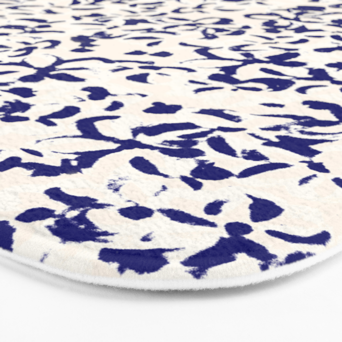 Mediterranean blue handmade floral Bath Mat Gallery Image 3