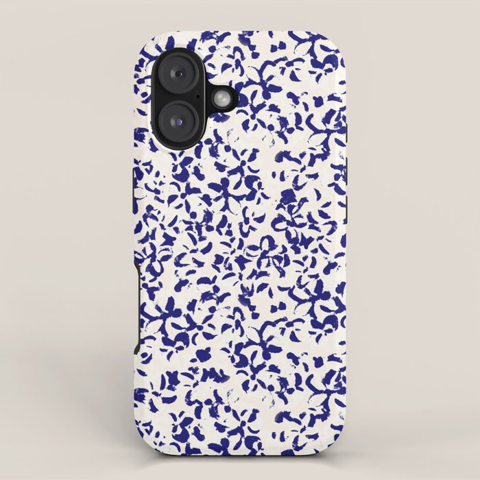 Mediterranean blue handmade floral iPhone Case Gallery Image 1