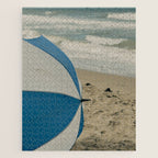 the beach umbrella - ocean sea travel photograph Jigsaw Puzzle Gallery Image 1