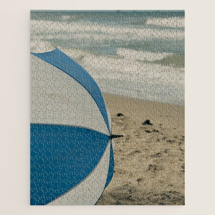 the beach umbrella - ocean sea travel photograph Jigsaw Puzzle Gallery Image 1