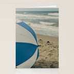 the beach umbrella - ocean sea travel photograph Stationery Card Gallery Image 2