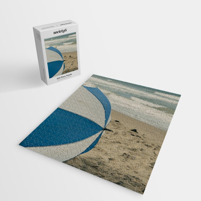 the beach umbrella - ocean sea travel photograph Jigsaw Puzzle Gallery Image 2