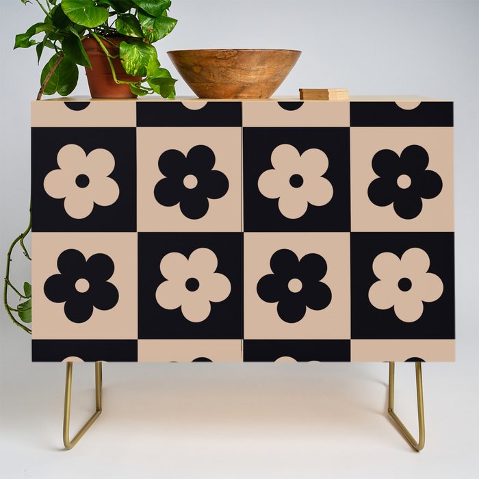 Bloom Check Tan Credenza Gallery Image 1
