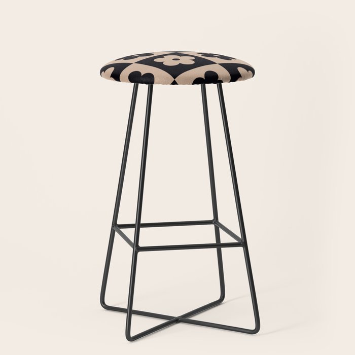 Bloom Check Tan Stool Gallery Image 1