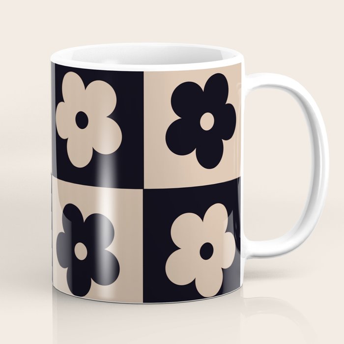 Bloom Check Tan Coffee Mug Gallery Image 1