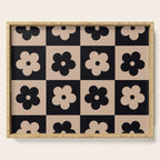 Bloom Check Tan Serving Tray Gallery Image 1