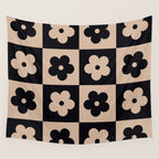Bloom Check Tan Wall Tapestry Gallery Image 4