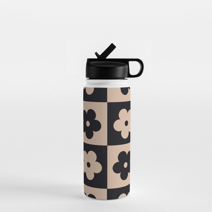 Bloom Check Tan Water Bottle Gallery Image 1