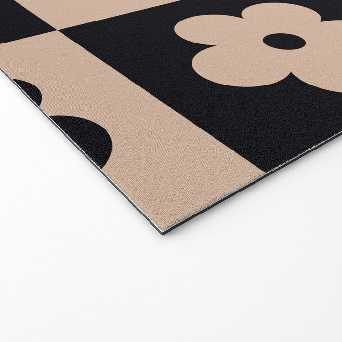 Bloom Check Tan Welcome Mat Gallery Image 2