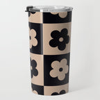 Bloom Check Tan Travel Mug Gallery Image 3