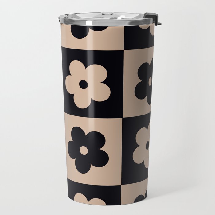 Bloom Check Tan Travel Mug Gallery Image 2