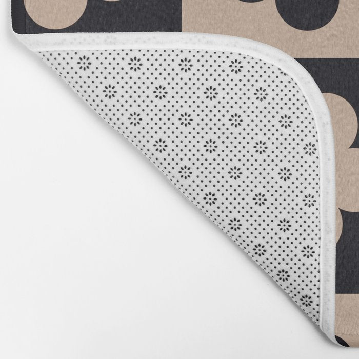 Bloom Check Tan Bath Mat Gallery Image 2