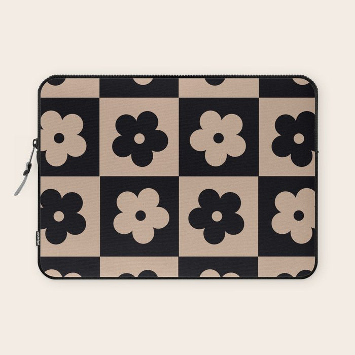 Bloom Check Tan Laptop Sleeve Gallery Image 1