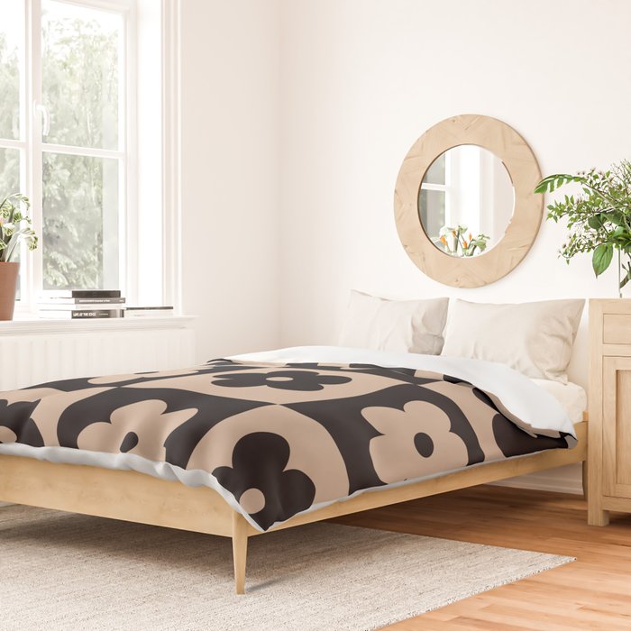 Bloom Check Tan Duvet Cover Gallery Image 2