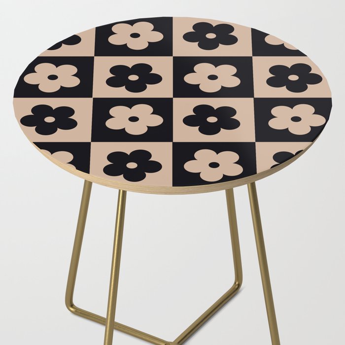 Bloom Check Tan Side Table Gallery Image 2