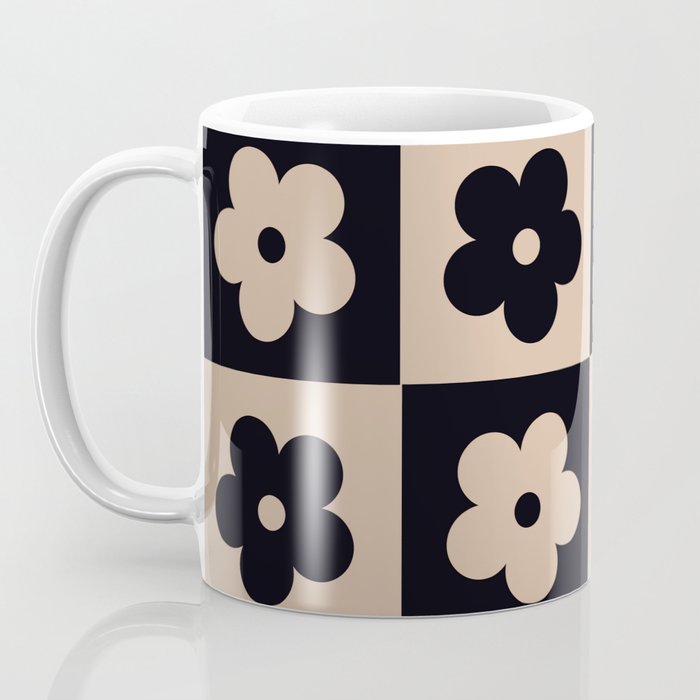 Bloom Check Tan Coffee Mug Gallery Image 3