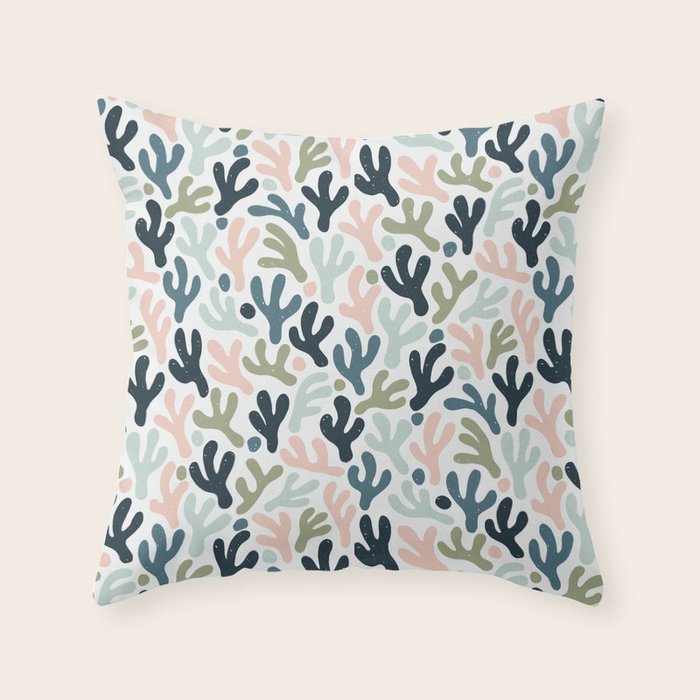 Abstract Corals Throw Pillow Gallery Image 1