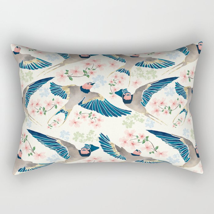 Swallows New Beginning II Rectangular Pillow Gallery Image 1