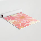Blush Pink 60s 70s Vintage Flower Power Floral Pattern Yoga Mat Gallery Image 2