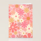 Blush Pink 60s 70s Vintage Flower Power Floral Pattern Stationery Card Gallery Image 2