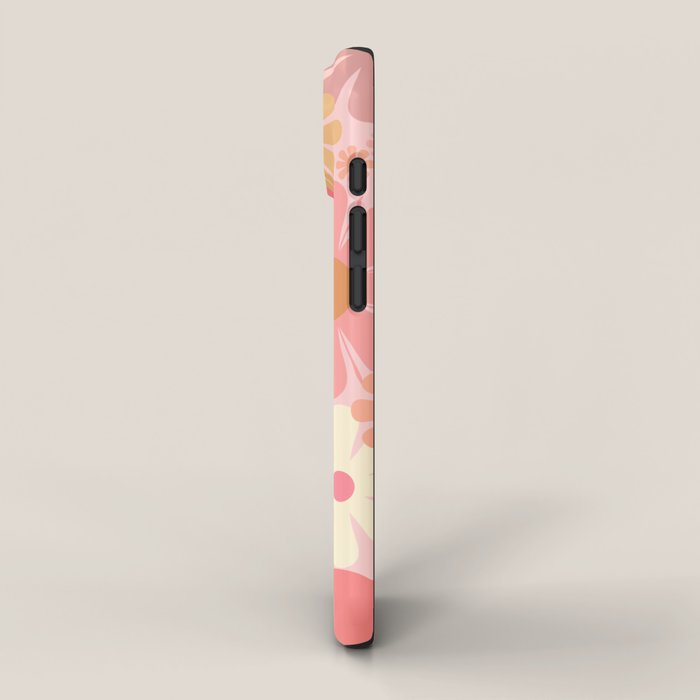 Blush Pink 60s 70s Vintage Flower Power Floral Pattern iPhone Case Gallery Image 2