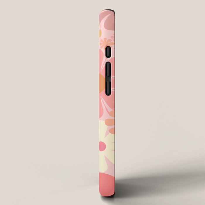 Blush Pink 60s 70s Vintage Flower Power Floral Pattern iPhone Case Gallery Image 2