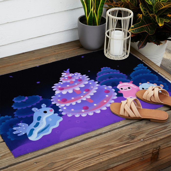 Merry christmas tree worm Outdoor Rug Gallery Image 2