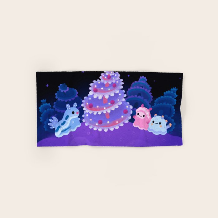 Merry christmas tree worm Bath Towel Gallery Image 1