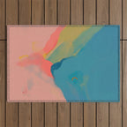 Moon Light On Rainbow Pastel | Night Sky Texture Design Outdoor Rug Gallery Image 1