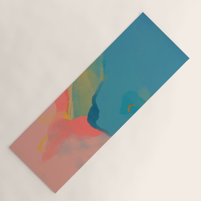 Moon Light On Rainbow Pastel | Night Sky Texture Design Yoga Mat Gallery Image 1