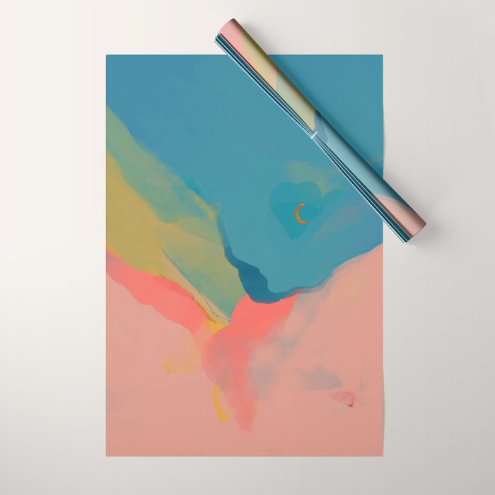Moon Light On Rainbow Pastel | Night Sky Texture Design Wrapping Paper Gallery Image 1